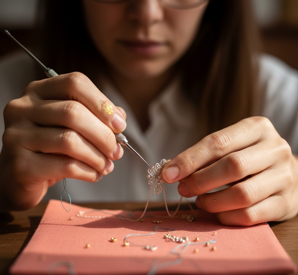 Artisan working on handmade piece